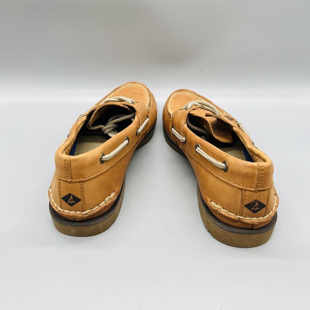 Sperry Shoes Mens 9 Brown Leather Top Sider Boat Deck Moc Toe Casual Comfort - Picture 6 of 11